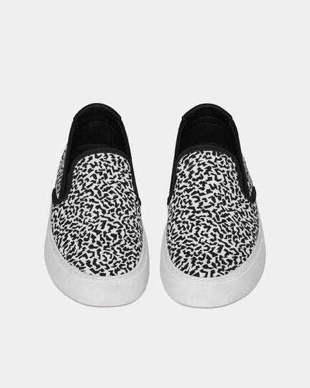 Saint Laurent Venice Sparkle Print Canvas White Slip On Sneakers - 2