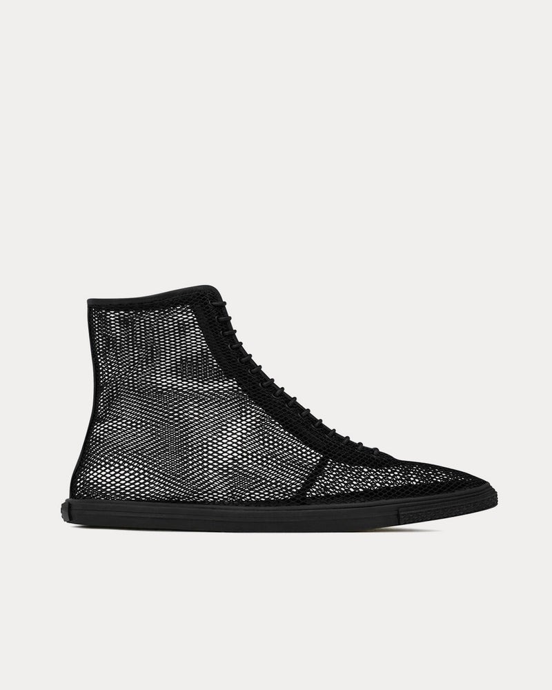 Saint Laurent You Mesh Noir Mid Top Sneakers - 1