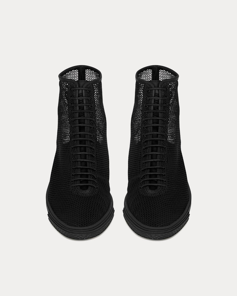 Saint Laurent You Mesh Noir Mid Top Sneakers - 2
