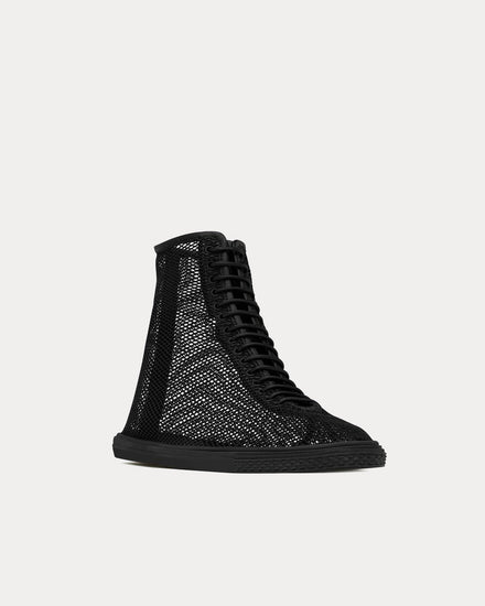 Saint Laurent You Mesh Noir Mid Top Sneakers - 3