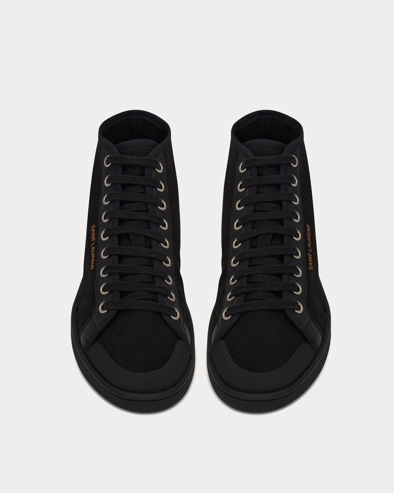 Saint Laurent Court Classic Sl/39 Canvas And Leather Black High Top Sneakers - 2