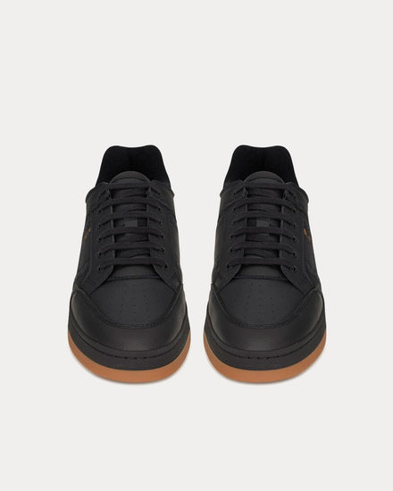 Saint Laurent SL/61 Grained Leather Noir Low Top Sneakers - 2