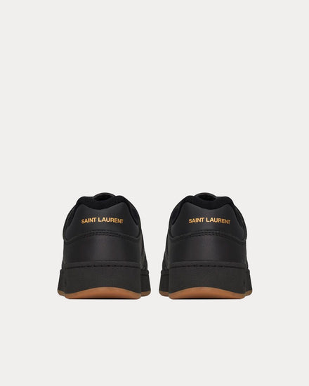 Saint Laurent SL/61 Grained Leather Noir Low Top Sneakers - 3