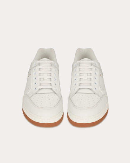 Saint Laurent SL/61 Grained Leather White Low Top Sneakers - 2