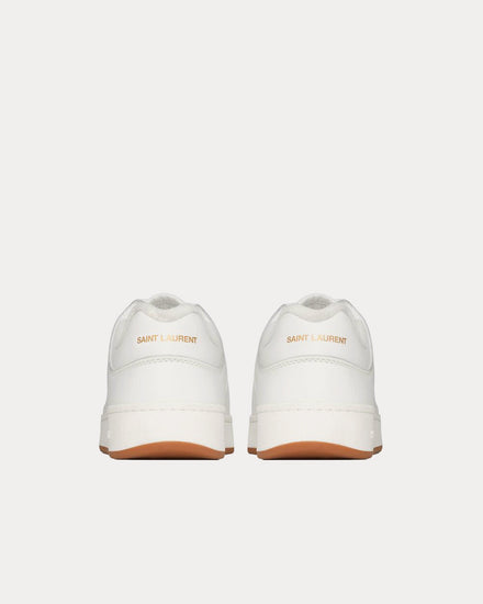 Saint Laurent SL/61 Grained Leather White Low Top Sneakers - 3