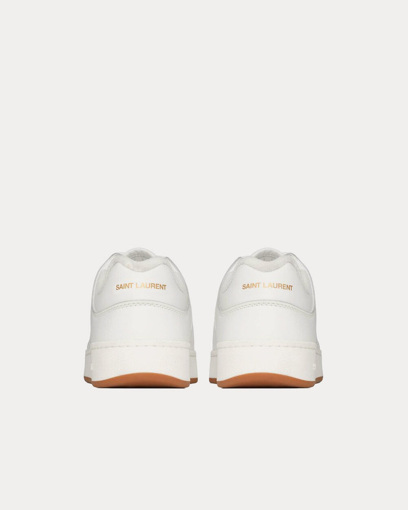 Saint Laurent SL/61 Grained Leather White Low Top Sneakers - 3