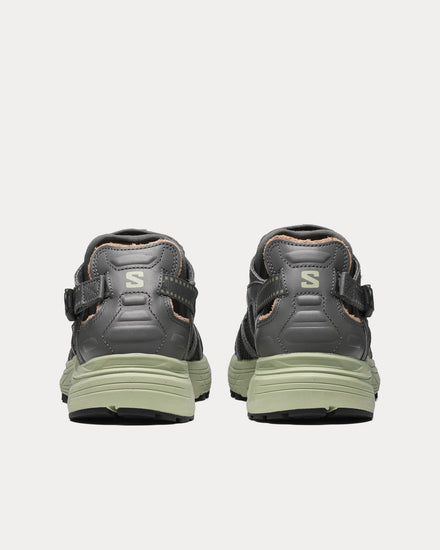 Salomon Techsonic Leather Pewter / Desert Sage / Beluga Slip On Sneakers - 4