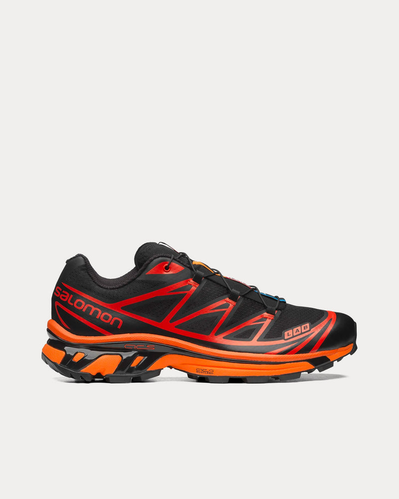 Salomon XT-6 Black / Magnet / Vibrant Orange Low Top Sneakers - 1