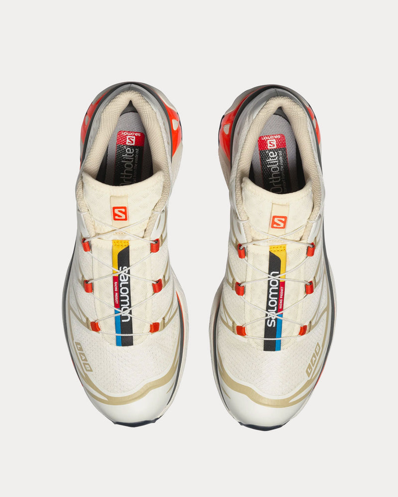 Salomon XT-6 Vanilla Ice / Bleached Sand / Red Orange Ice Low Top Sneakers - 2