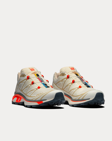 Salomon XT-6 Vanilla Ice / Bleached Sand / Red Orange Ice Low Top Sneakers - 3