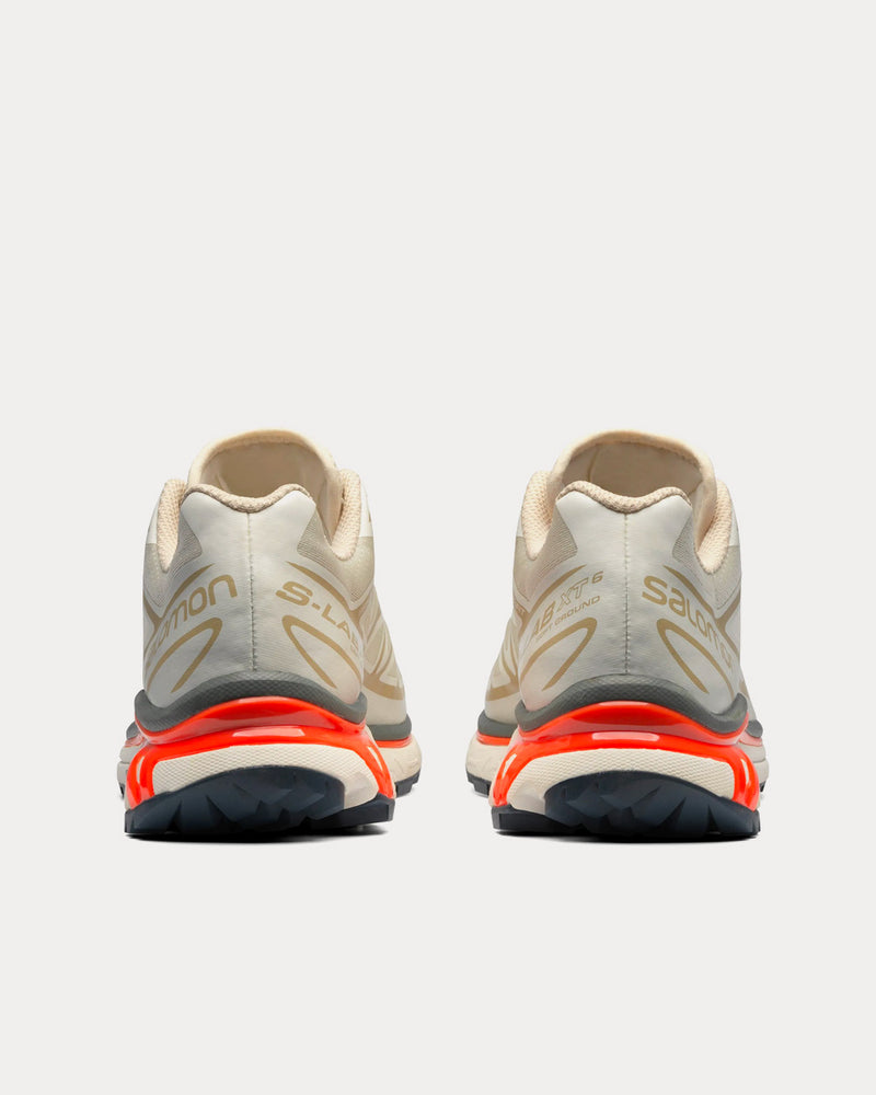 Salomon XT-6 Vanilla Ice / Bleached Sand / Red Orange Ice Low Top Sneakers - 4