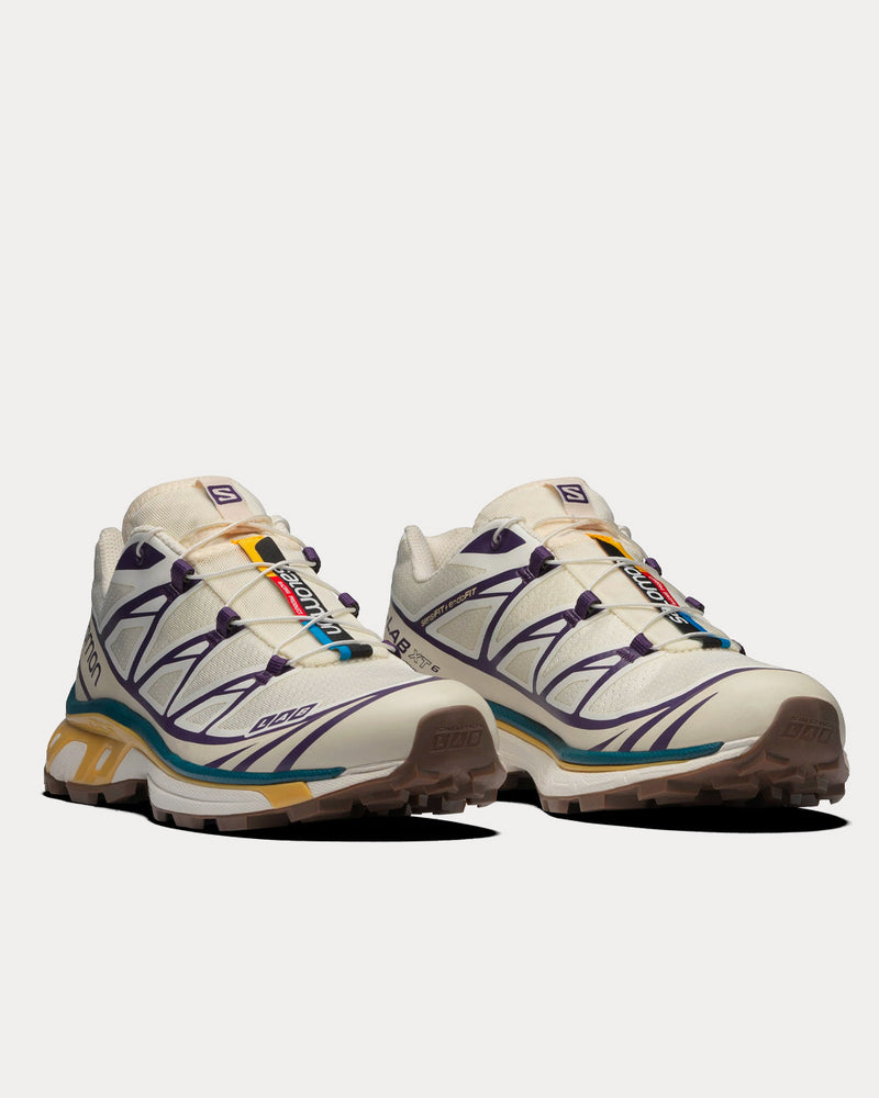 Salomon XT-6 Vanilla Ice / Rainy Day / Grape Low Top Sneakers - 3