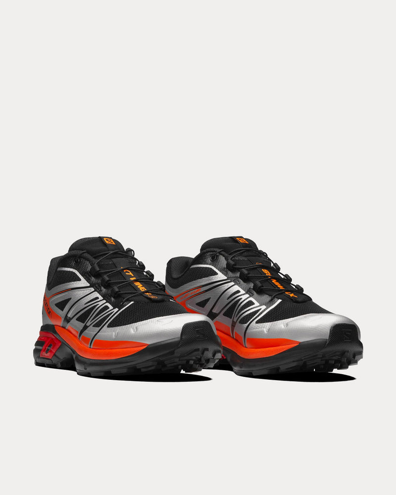 Salomon XT-Wings 2 Black / Silver / Vibrant Orange Low Top Sneakers - 3