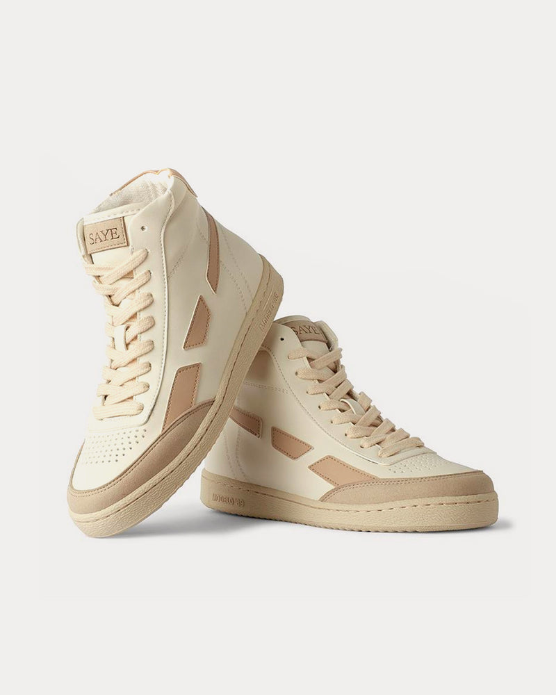 Saye Mondelo '89 Vegan Hi Beige High Top Sneakers - 3