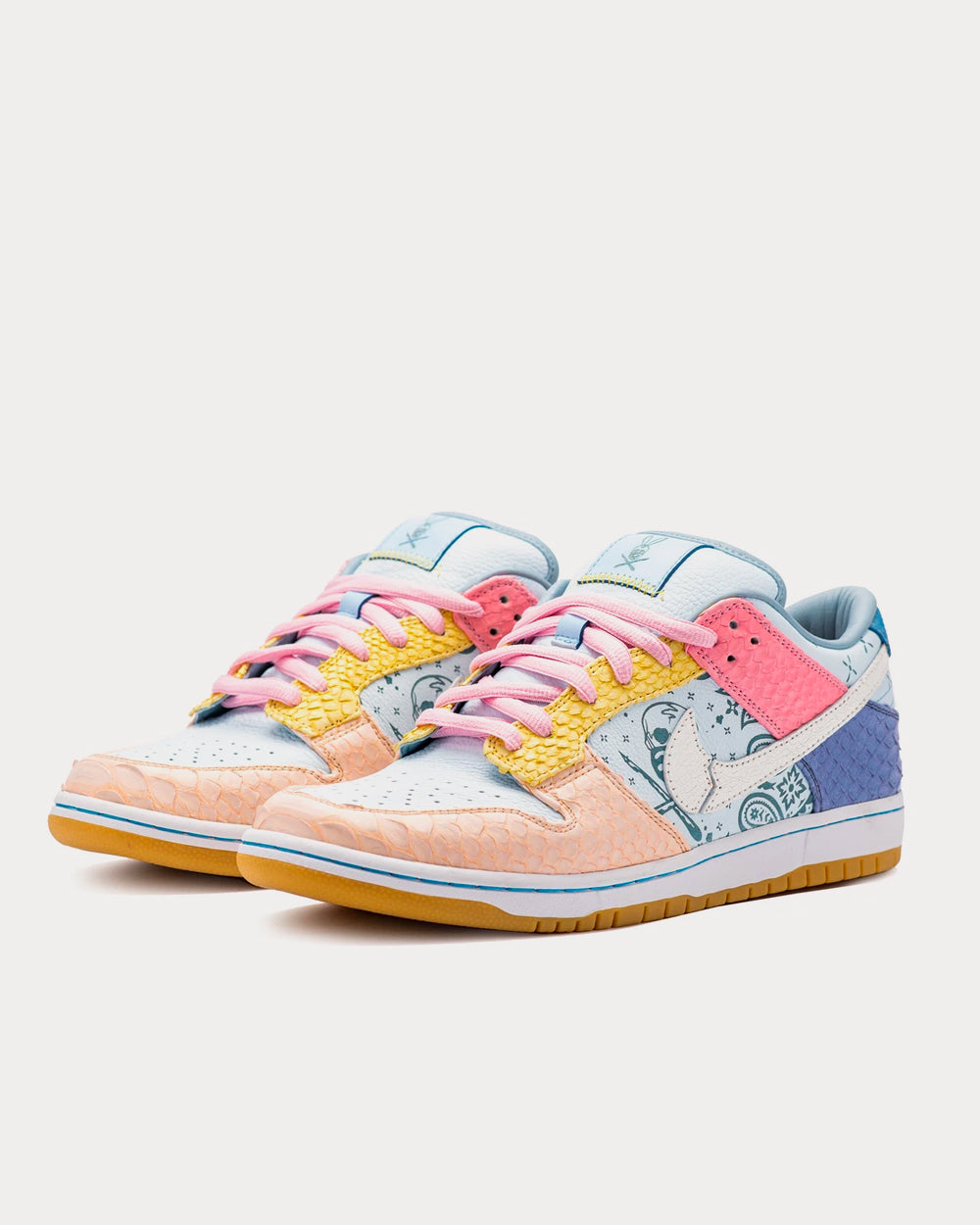 The Shoe Surgeon - Easter Paisley SB Dunk Low Top Sneakers