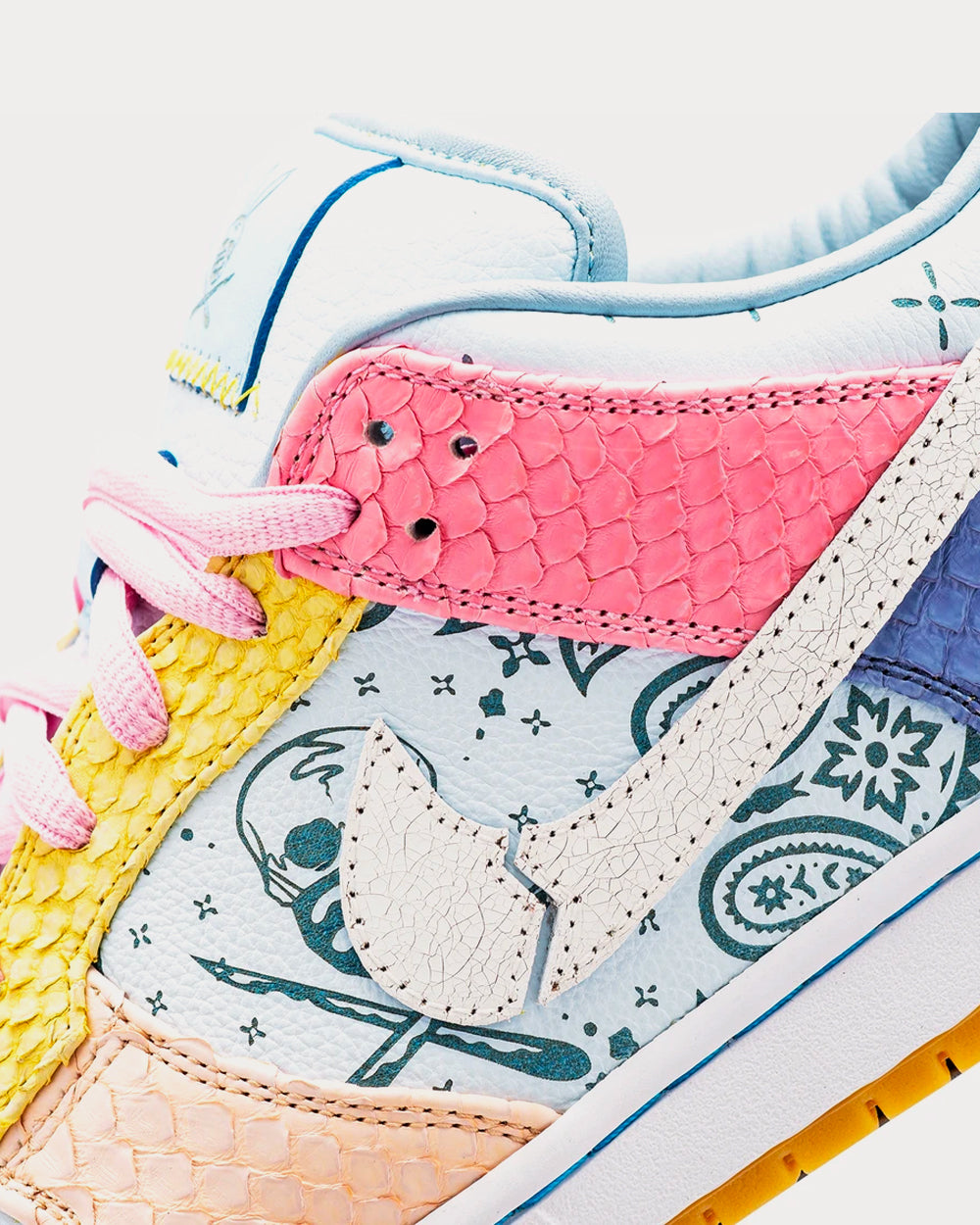 The Shoe Surgeon - Easter Paisley SB Dunk Low Top Sneakers
