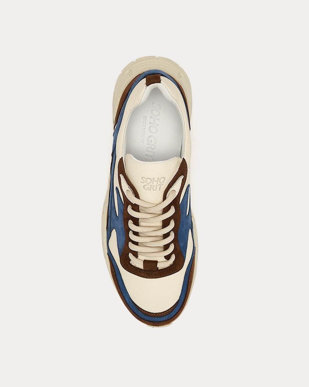 Soho Grit - The Hollen Brown Blue Off-White Low Top Sneakers