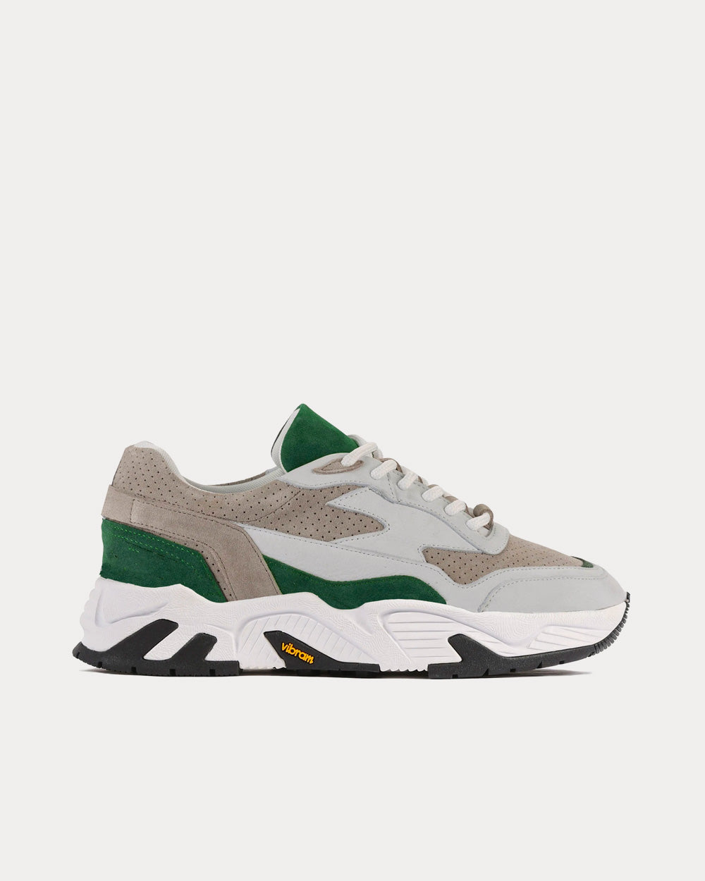 Soho Grit - The Hollen White Stone Green Low Top Sneakers