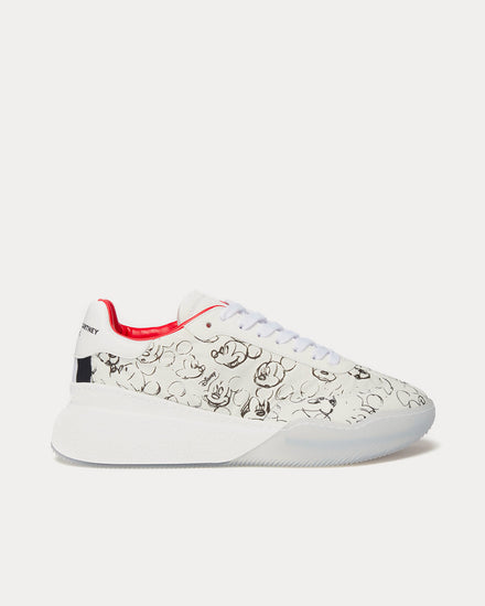 Stella McCartney Fantasia Mickey Loop Lace-Up White Low Top Sneakers - 1