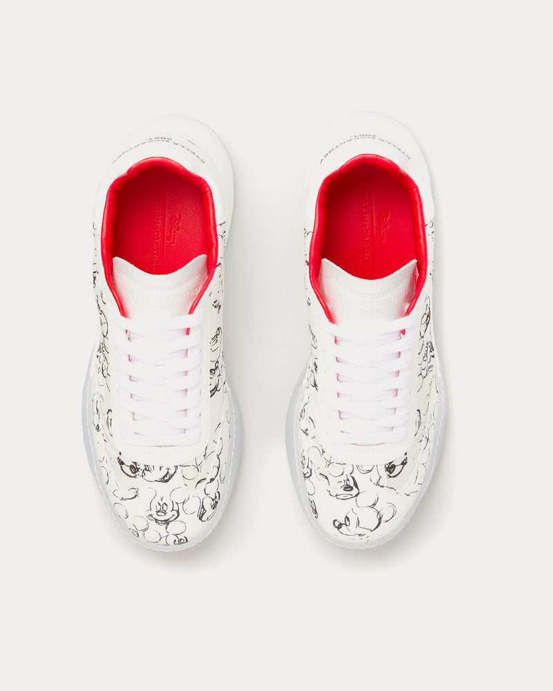 Stella McCartney Fantasia Mickey Loop Lace-Up White Low Top Sneakers - 2
