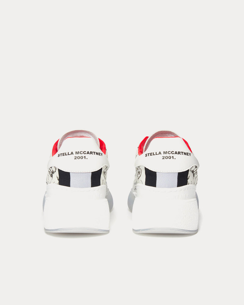 Stella McCartney Fantasia Mickey Loop Lace-Up White Low Top Sneakers - 4