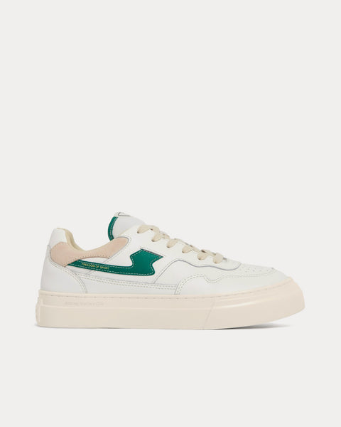 Pearl S-Strike Leather White / Green Low Top Sneakers