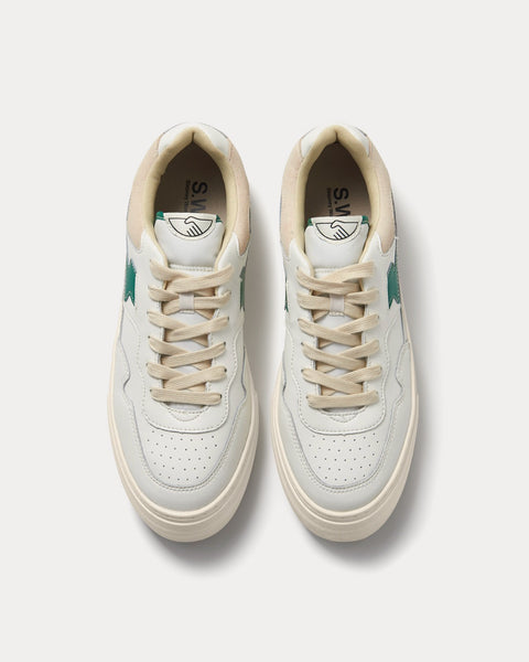 Pearl S-Strike Leather White / Green Low Top Sneakers