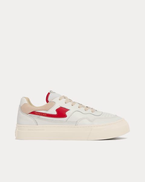 Pearl S-Strike Leather White / Red Low Top Sneakers