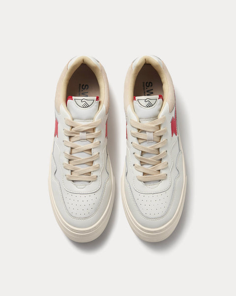 Pearl S-Strike Leather White / Red Low Top Sneakers
