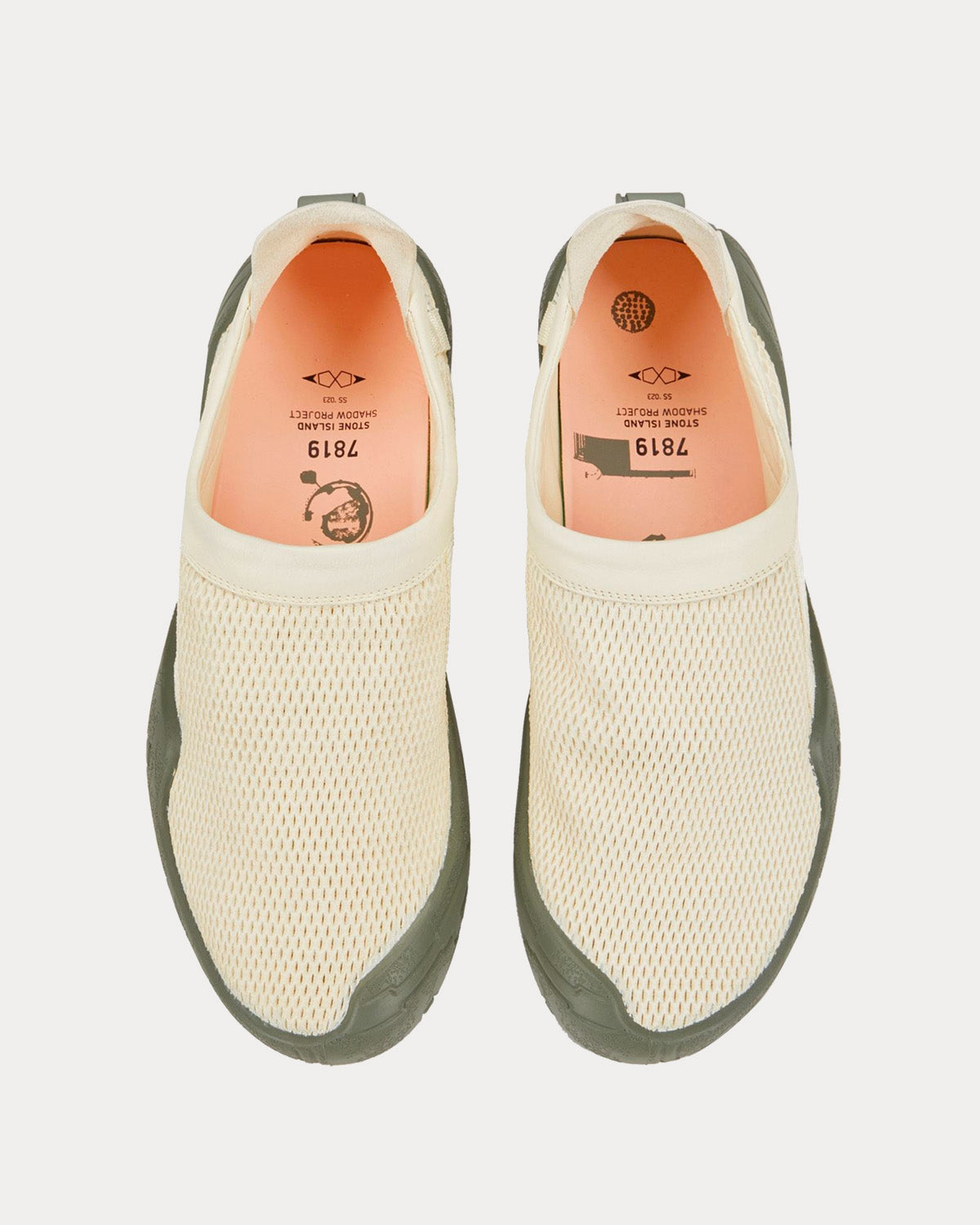 Stone Island Shadow Project - Shadow Moc Leather Mesh Effect Butter Slip On Sneakers