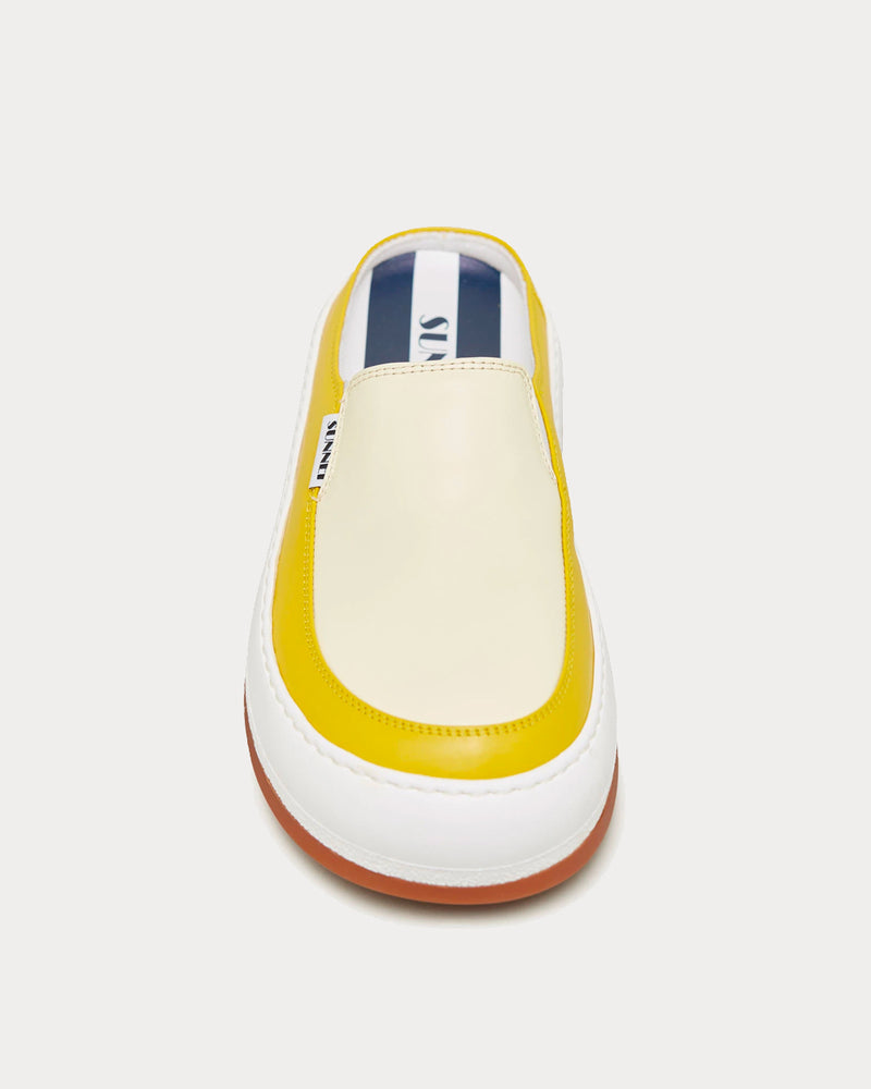 Sunnei Dreamy Leather Banana Yellow Slip On Sneakers - 3