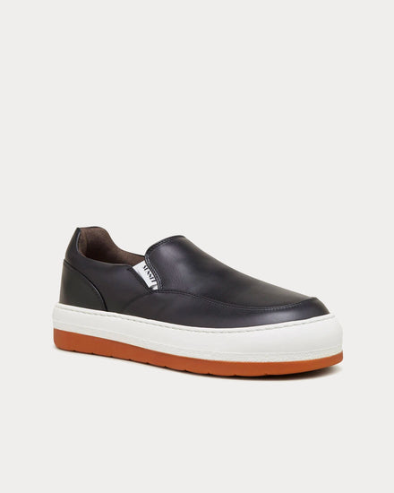 Sunnei Dreamy Leather Black Slip On Sneakers - 2