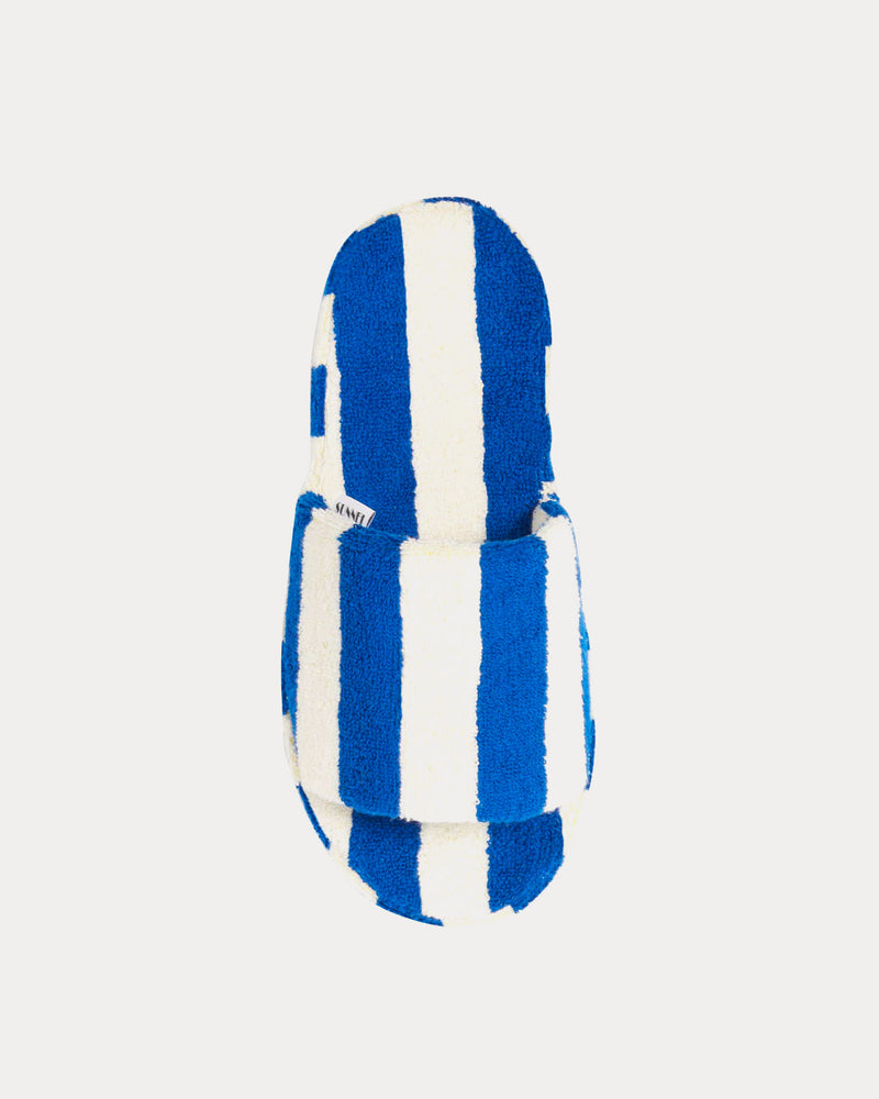Sunnei Striped Cotton Blue / White Sliders - 2