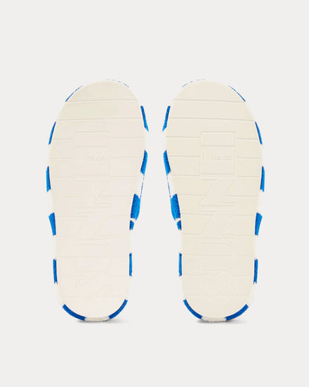 Sunnei Striped Cotton Blue / White Sliders - 3