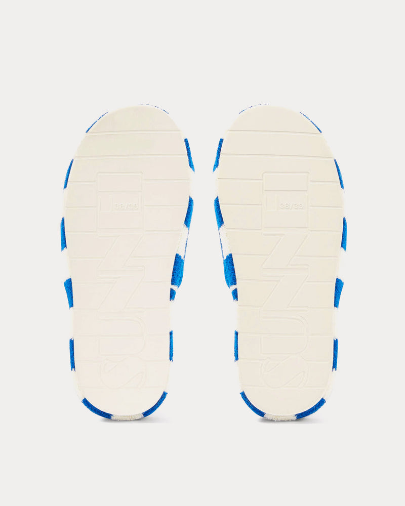 Sunnei Striped Cotton Blue / White Sliders - 3