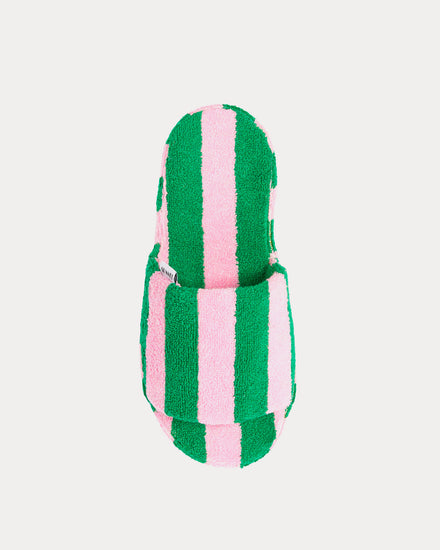Sunnei Striped Cotton Pink / Green Sliders - 2