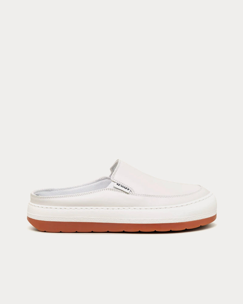 Sunnei Dreamy Leather Sabot White Slip On Sneakers - 1