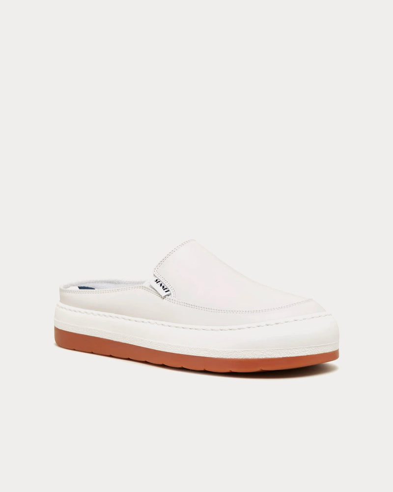 Sunnei Dreamy Leather Sabot White Slip On Sneakers - 2
