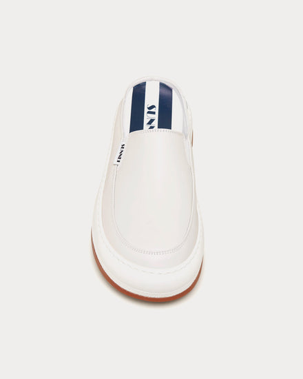 Sunnei Dreamy Leather Sabot White Slip On Sneakers - 3