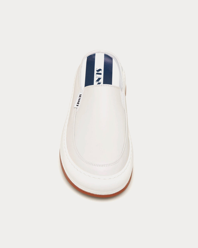 Sunnei Dreamy Leather Sabot White Slip On Sneakers - 3