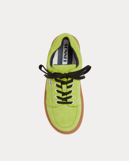 Sunnei Dreamy Suede Cedar Green Low Top Sneakers - 2