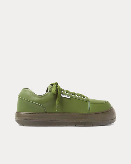 Sunnei Dreamy Leather Military Green Low Top Sneakers - 1