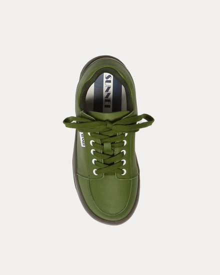 Sunnei Dreamy Leather Military Green Low Top Sneakers - 2