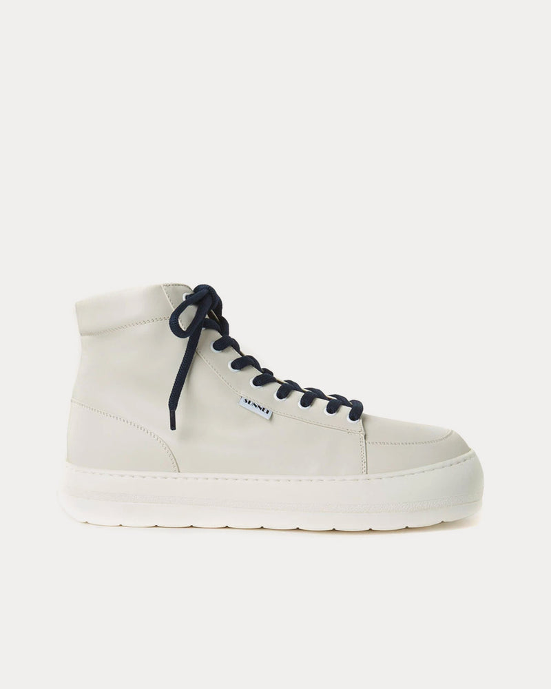 Sunnei Dreamy Leather White High Top Sneakers - 1