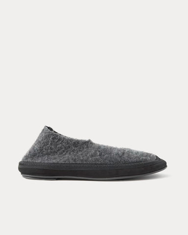 The Row Brushed-Cashmere Grey Slippers