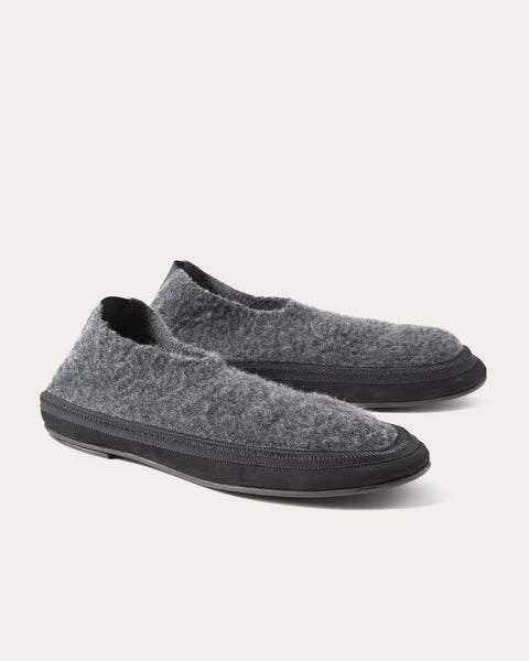 Brushed-Cashmere Grey Slippers