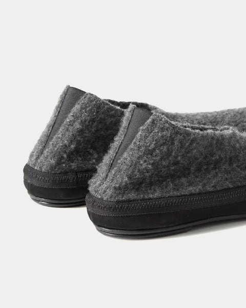 Brushed-Cashmere Grey Slippers