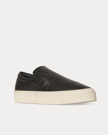 The Row Marie H Leather Black Slip On Sneakers - 3
