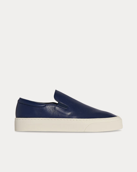 The Row Marie H Leather Navy Slip On Sneakers - 1
