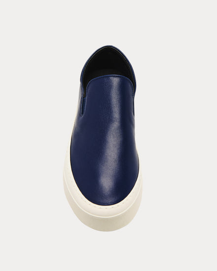 The Row Marie H Leather Navy Slip On Sneakers - 2